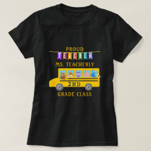 Teacher Appreciation Cute Animals Bus Personalised T-Shirt