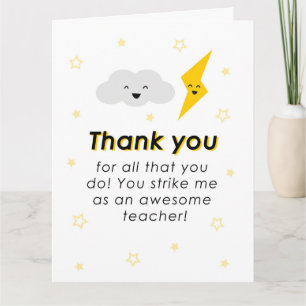 Teacher Appreciation Cute Cloud Thank You Card