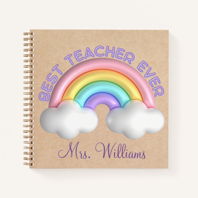 teacher appreciation cute rainbow craft  notebook (Front)