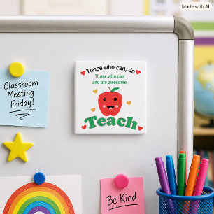 Teacher Appreciation Cute Red Apple Quote Magnet