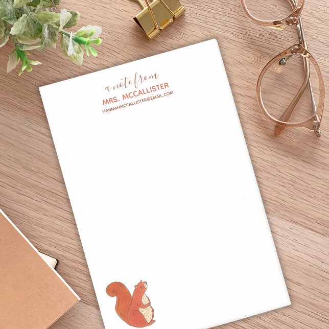 Teacher Appreciation Cute Squirrel Reminder Post-it Notes (Creator Uploaded)
