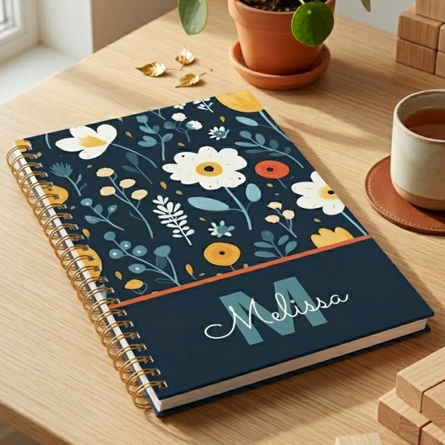 Teacher Appreciation Dark Botanical Floral Planner (Modern wildflower boho cottagecore daily planner)