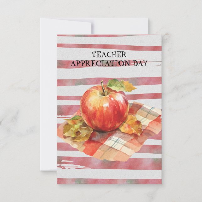 Teacher Appreciation Day Apple Chequered Napkin (Front)