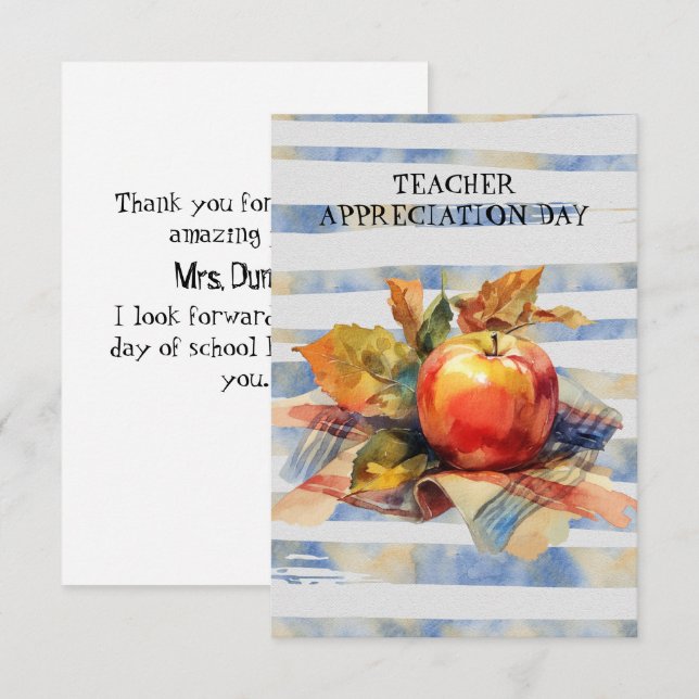 Teacher Appreciation Day Apple Chequered Napkin (Front/Back)