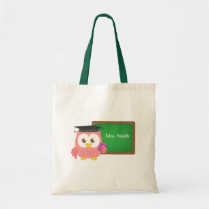 Teacher Appreciation Day, Cute Pink Owl Tote Bag