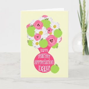 Teacher Appreciation Day - Green Apple Bouquet Card