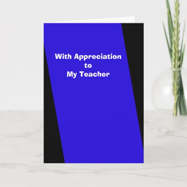 Teacher Appreciation Day Greeting Card Dark Blue (Front)