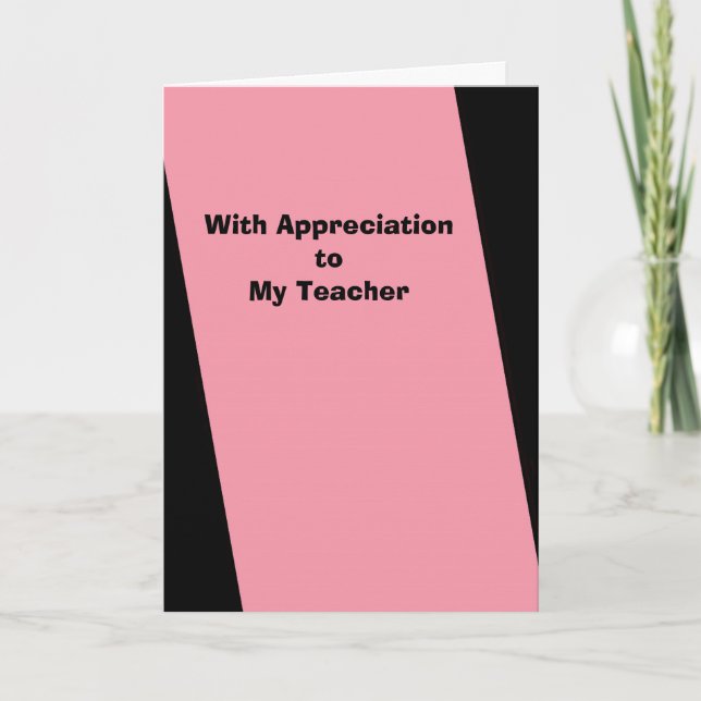 Teacher Appreciation Day Greeting Card Pink (Front)