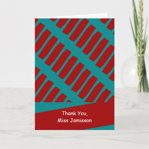 Teacher Appreciation Day Greeting Card, Turquoise Thank You Card