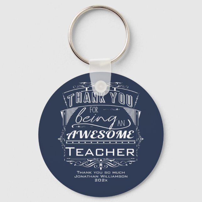 Teacher appreciation Day Thank You Key Ring (Front)