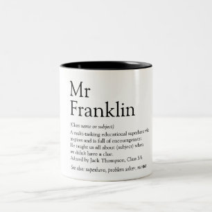 Teacher Appreciation Definition Modern Fun Two-Tone Coffee Mug