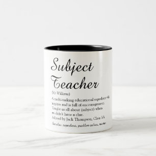 Teacher Appreciation Definition Script Modern Two-Tone Coffee Mug