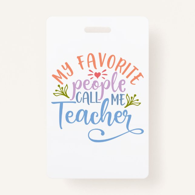 Teacher Appreciation Design Idea ID Badge (Front)