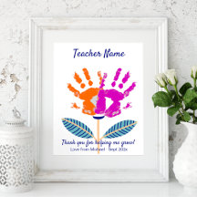 Teacher Appreciation DIY Handprint Template