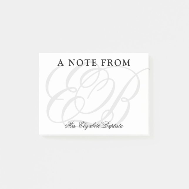Teacher Appreciation Elegant Classic Post-it Notes (Front)