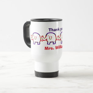 Teacher Appreciation Elephant Parade Thank You Travel Mug