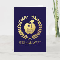 Teacher Appreciation Faux Gold Foil Custom Name