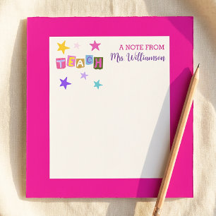 Teacher Appreciation Floral Flowers Personalised Notepad