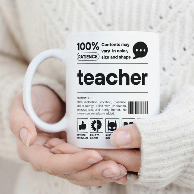 Teacher Appreciation Funny Barcode Modern Coffee Mug (Creator Uploaded)