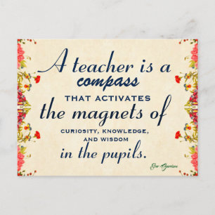Teacher Appreciation Gift A Teacher is a Compass Postcard