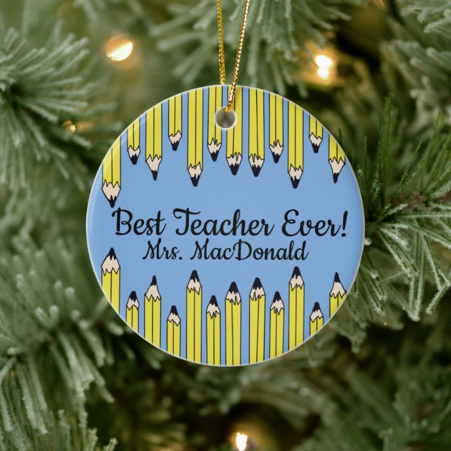 Teacher appreciation gift best teacher ever ceramic tree decoration (Tree)