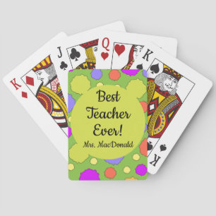Teacher appreciation gift best teacher ever playing cards