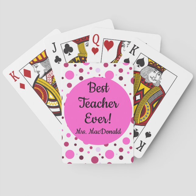 Teacher appreciation gift best teacher ever playing cards (Back)