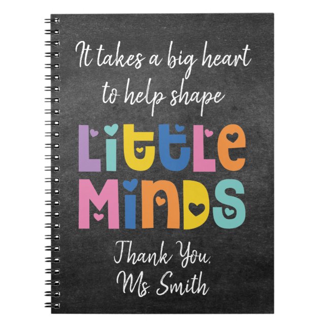 Teacher Appreciation Gift | Chalkboard Style Notebook (Front)