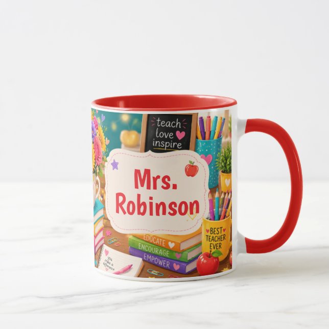 Teacher Appreciation Gift Colourful  Mug (Right)