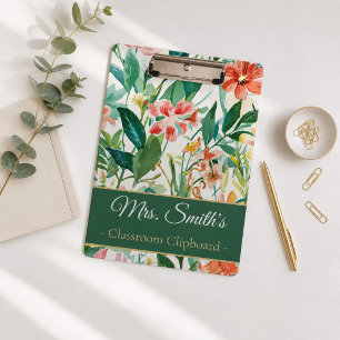 Teacher Appreciation Gift Floral Personalised Clipboard