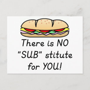 Teacher Appreciation Gift -Funny Sub Teacher Quote Postcard