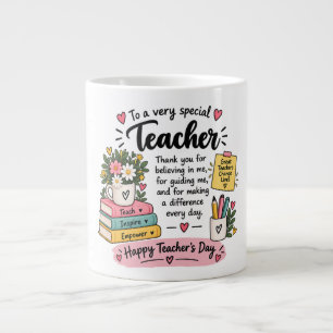 Teacher Appreciation Gift Happy Teacher's Day Large Coffee Mug