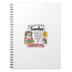 Teacher Appreciation Gift   Happy Teacher's Day  Notebook