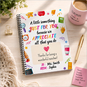 Teacher appreciation gift notebook
