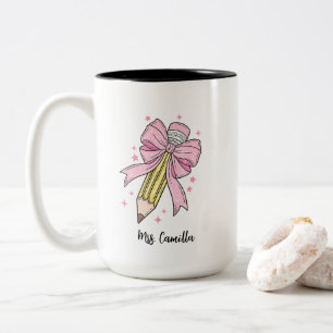 Teacher Appreciation Gift Personalised Teacher Tum Two-Tone Coffee Mug