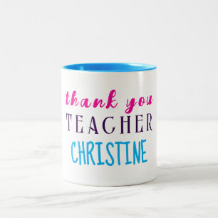 Teacher Appreciation Gift, Personalised Thank You  Two-Tone Coffee Mug