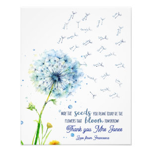 teacher appreciation gift pick you dandelion fly photo print