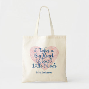Teacher Appreciation Gift Pink & Blue Watercolor Tote Bag