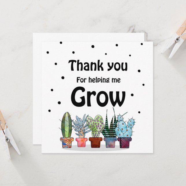 Teacher Appreciation Gift, Thank You for Helping  (Front/Back In Situ)