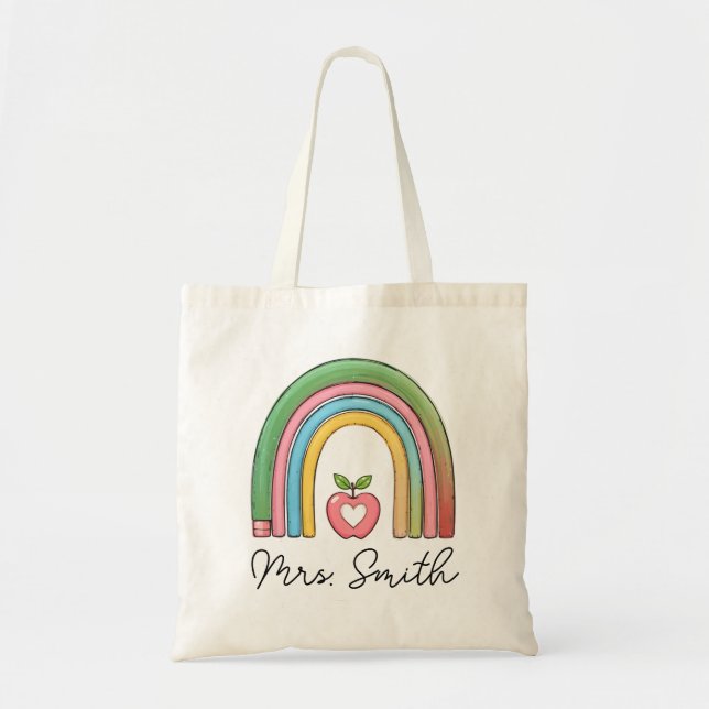 Teacher Appreciation Gift Tote Bag Canvas Custom T (Front)