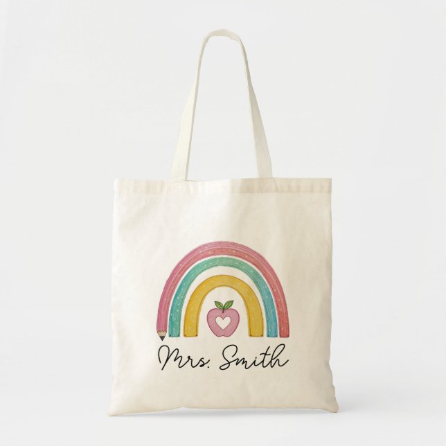 Teacher Appreciation Gift Tote Bag Canvas Custom T (Front)