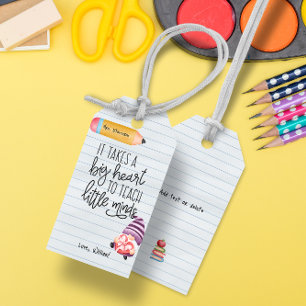 Teacher Appreciation Gnome With Heart Gift Tags