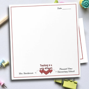 Teacher Appreciation Hearts Notepad
