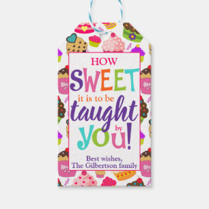  Teacher Appreciation How Sweet Cupcake Gift Tags