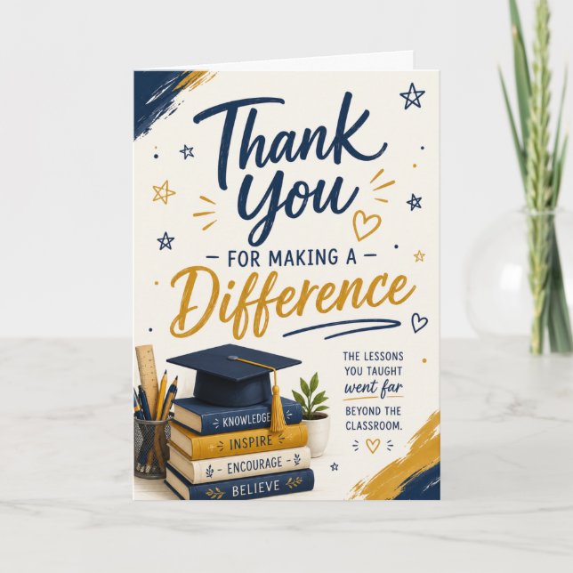 Teacher Appreciation |  Making a Difference Card (Front)