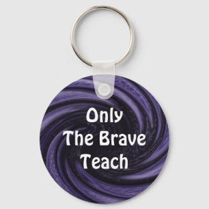 Teacher Appreciation Modern Purple Swirl Classroom Key Ring