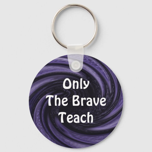 Teacher Appreciation Modern Purple Swirl Classroom Key Ring (Front)