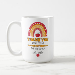 Teacher Appreciation Mug – Thank You Rainbow