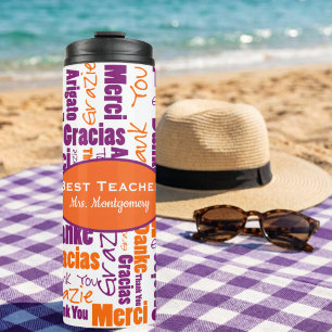 Teacher Appreciation Multilingual Thank You Thermal Tumbler