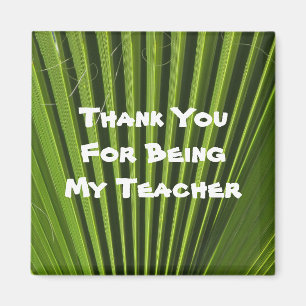 Teacher Appreciation Palm Leaf Photo Thank You Magnet